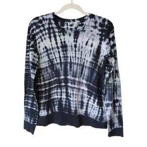 Reformation Eddie Tie Dye Long Sleeve Organic Cotton Shirt Black & White Size S